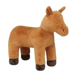 My Hobby Pony, brun, udekoreret krammedyrs-pony, som indbyder til DIY og hobbyarbejde, 37×15×36 cm