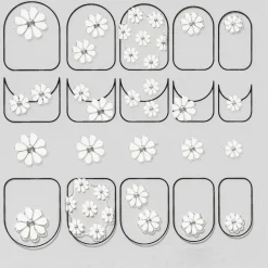 Neglestickers daisy – 26 negleklistermærker med hvide tusindfryd
