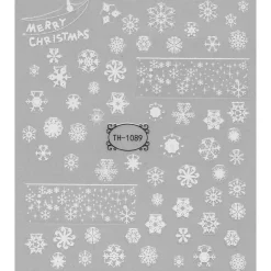 Neglestickers snefnug + 3 store motiver, fint til jul! 1 ark nail stickers a 8,5×10 cm