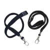 Nøglebånd lanyard 2-pak, sort med metalbeslag og sikkerhedslås