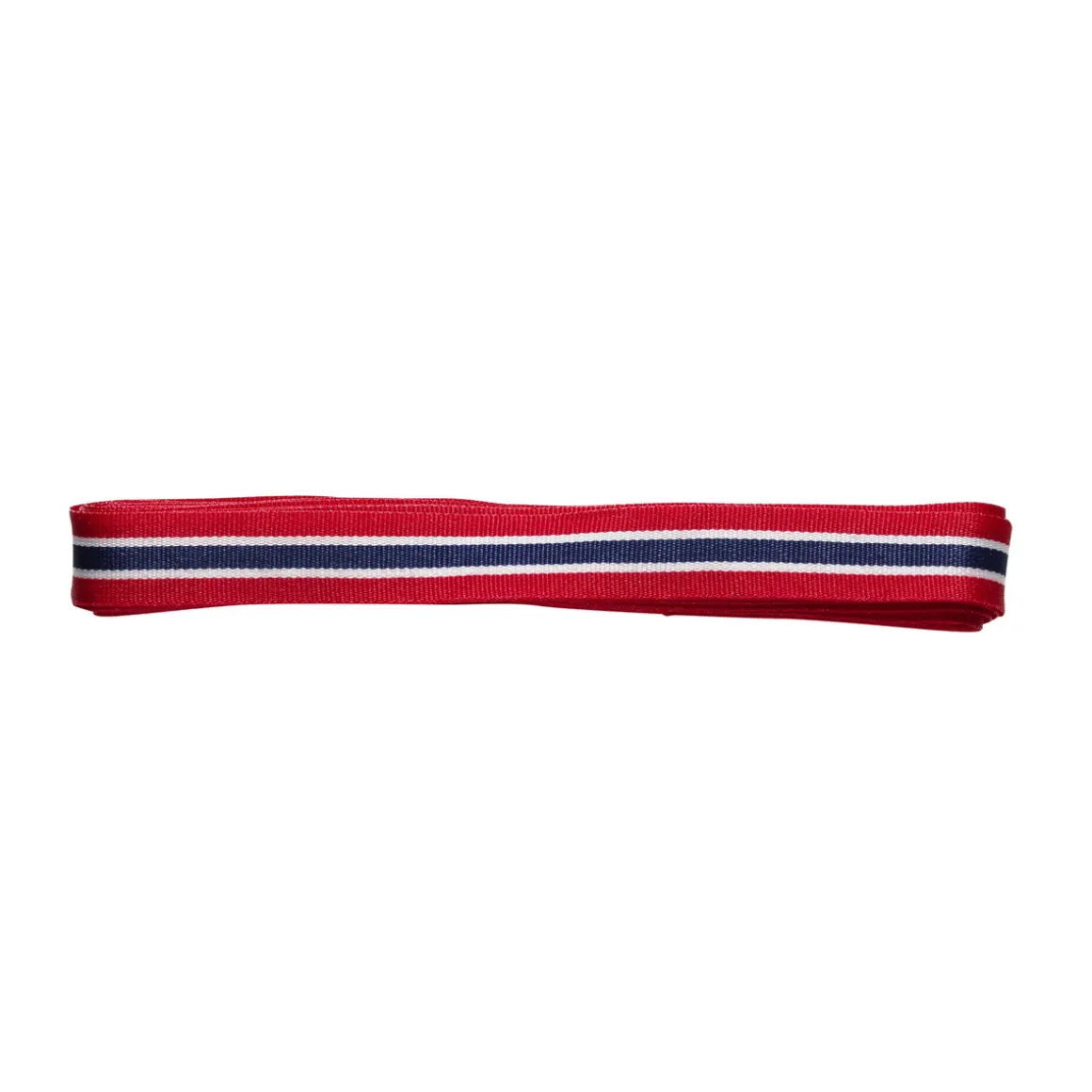 Norgesbånd med norske flags farver, 3 m langt og 10 mm bredt