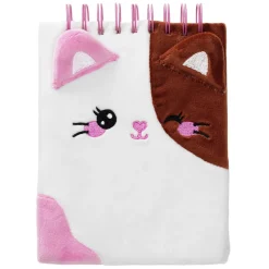 Notesbog den fluffy kawaii kat! 14,5×18,5 cm, 80 hvide ark, spiralryg