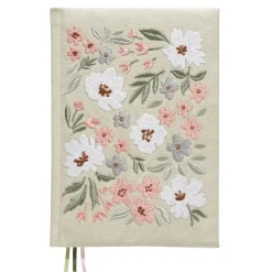 Notesbog med broderet blomstret omslag, A5 (148×210 mm), 80 ark, 80 g/m²