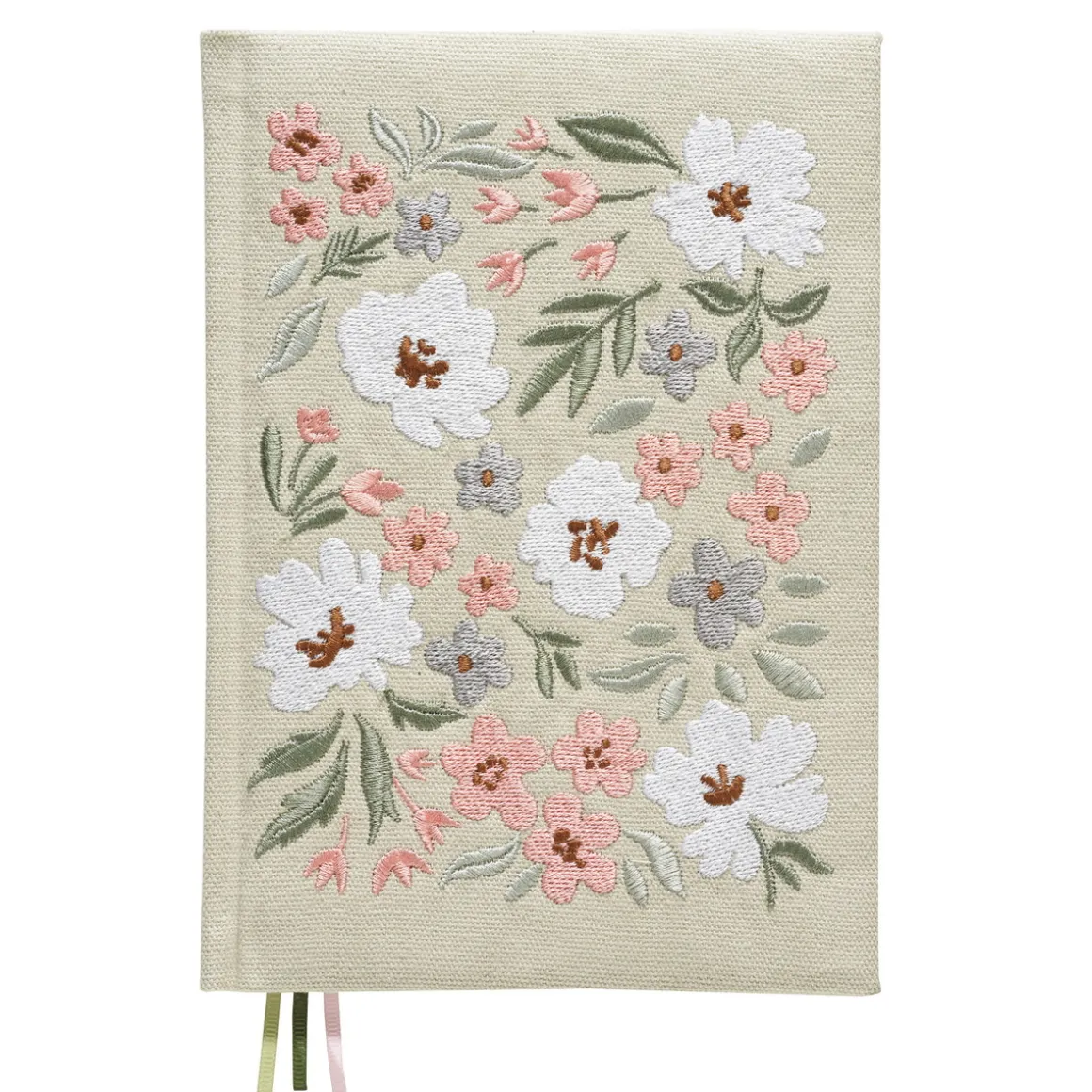 Notesbog med broderet blomstret omslag, A5 (148×210 mm), 80 ark, 80 g/m²