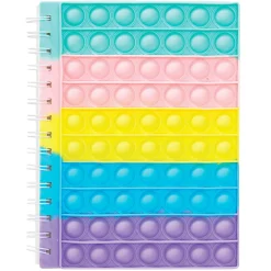 Notesbog Pop it – forside med farvestrålende fidget toy pop its! 16×20 cm, 90 ark