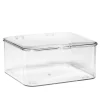 Opbevaringskasse af transparent hård plast, 18×18×9 cm