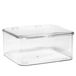 Opbevaringskasse af transparent hård plast, 18×18×9 cm