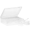 Opbevaringskasse i transparent plast med 30 små æsker, 22×17,5×6 cm