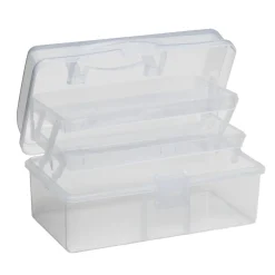 Opbevaringsæske af plast med udfoldelige opbevaringssektioner – 22x13x11 cm