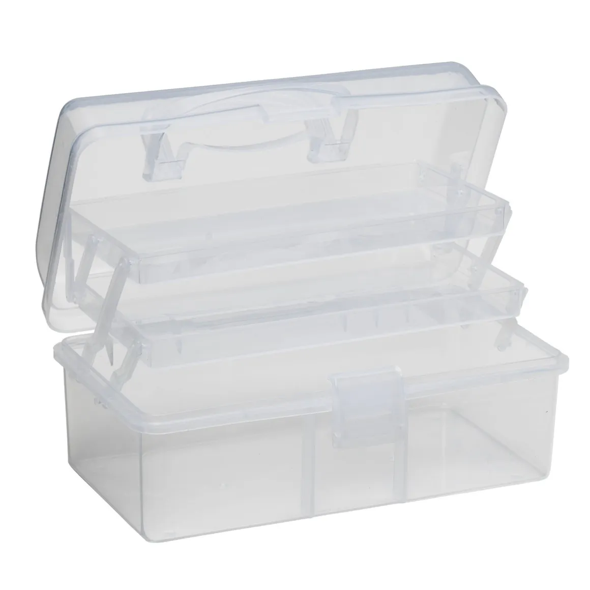 Opbevaringsæske af plast med udfoldelige opbevaringssektioner – 22x13x11 cm