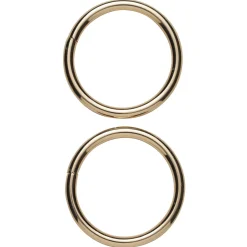 O-ringe af metal, guldfarvede, Ø4 cm. 2 stk.