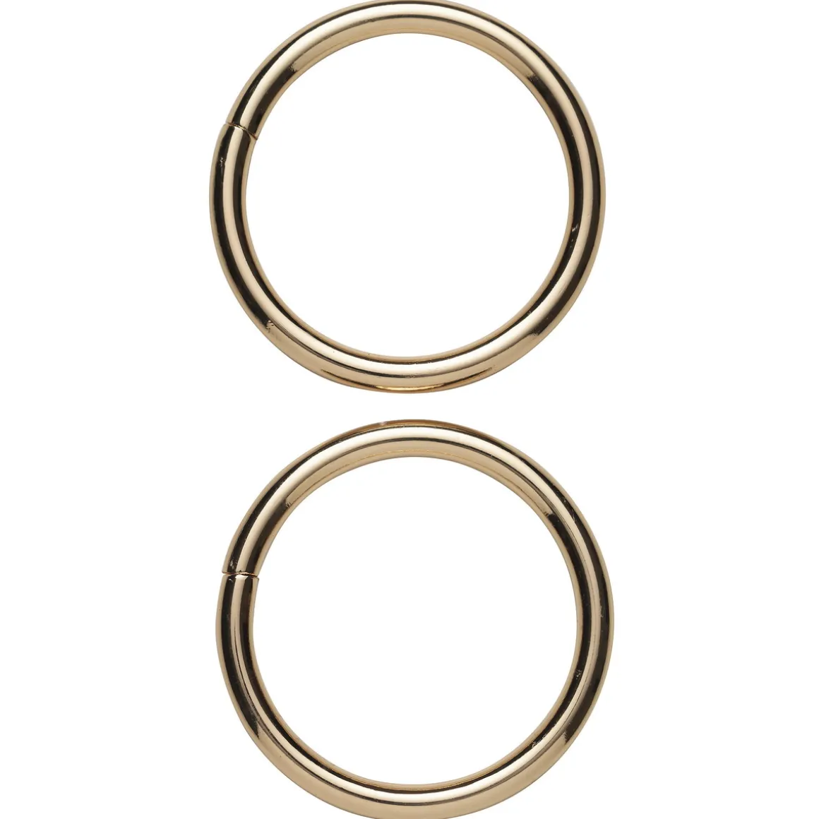 O-ringe af metal, guldfarvede, Ø4 cm. 2 stk.