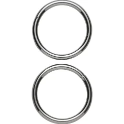 O-ringe af metal, sølvfarvede, Ø4 cm. 2 stk.