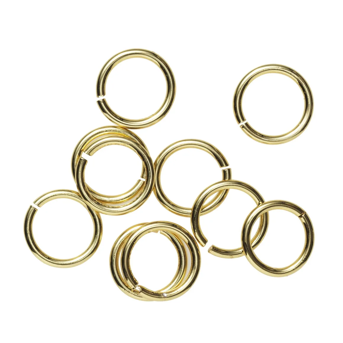 O-ringe Ø5 mm – messing, belagt med 9 karat guld, 10 stk.