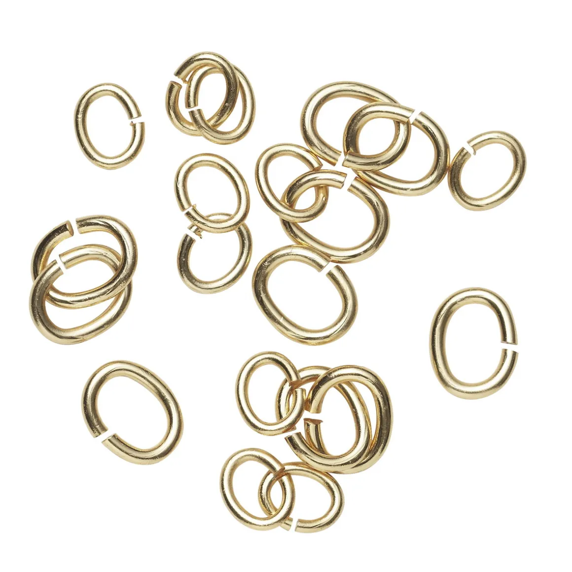 Ovale O-ringe mix 20-pak guldfarvet – 3×4 mm & 5×6 mm, 10 af hver