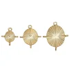 Ovale vedhæng (charms) med øskner, 3 stk. guldfarvede, 15 × 17 / 20 × 22 / 23 × 27 mm