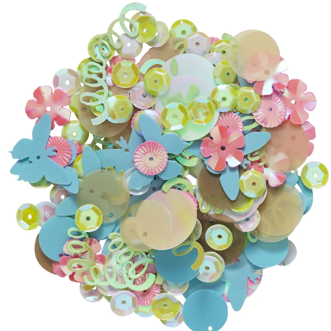 Pailletmix pastel 55 g – forårsfarver med indslag af metallic og iriserende farver
