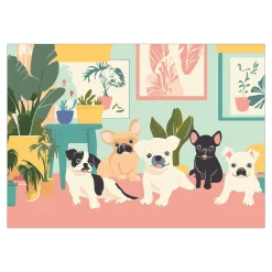 Paint by number/mal efter tal, – hunde, 35×25 cm + 18 farver og 3 pensler