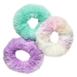 3-pak lodne hårelastikker – fluffy scrunchie