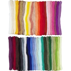 48-pak smukt broderigarn – 48×8 meter i 48 forskellige farver