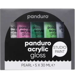 Panduro Acrylic akrylfarve, blanke perlemorsfarver 5×30 ml