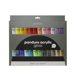 Panduro Acrylic gloss set – 24×30 ml med blanke akrylfarver