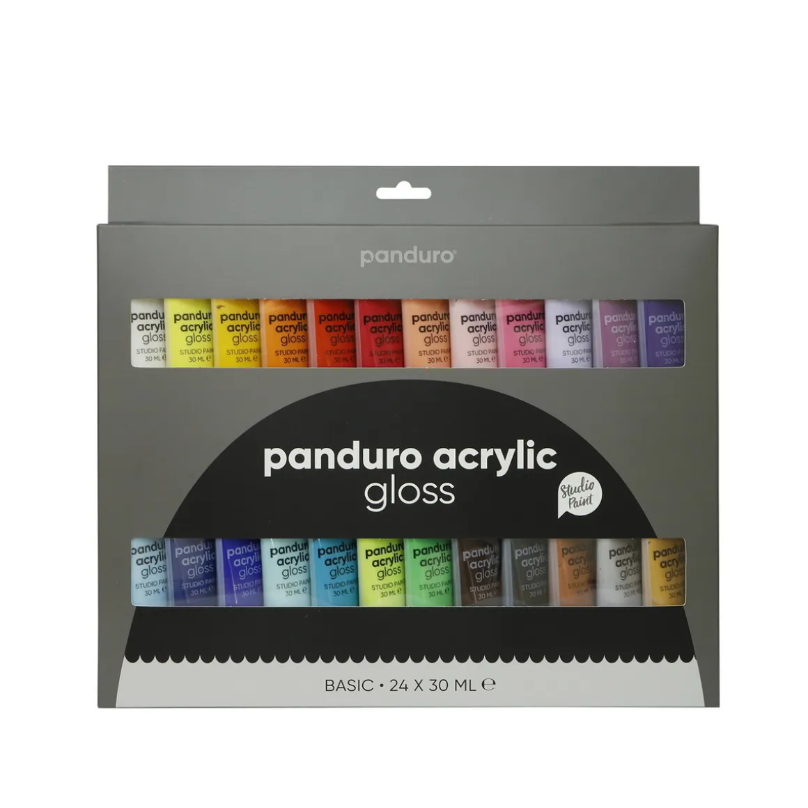 Panduro Acrylic gloss set – 24×30 ml med blanke akrylfarver