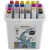 Panduro colour marker brush 48 – twintip-markers med penselspids & skrå spids