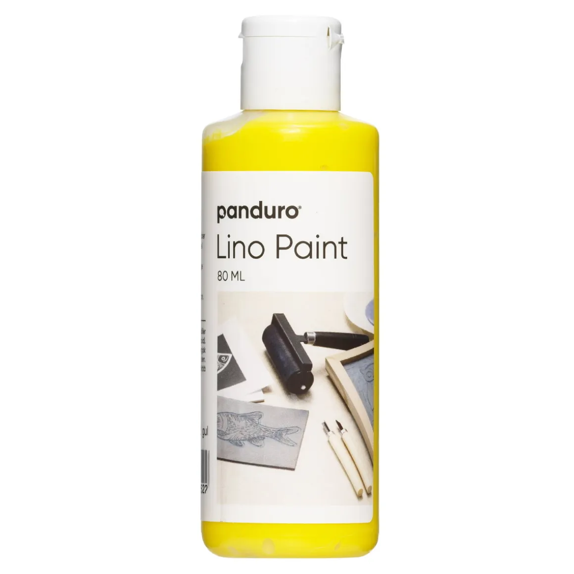 Panduro Lino Paint, vandbaseret linoleumsmaling, gul 80 ml