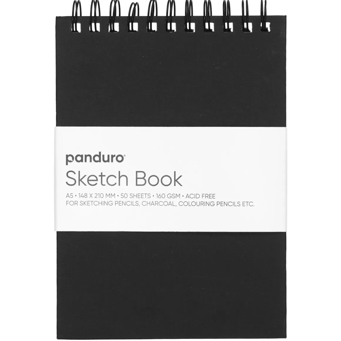 Panduro Sketch spiralbundet skitseblok A5, liggende, 50 ark, 160 g/m²