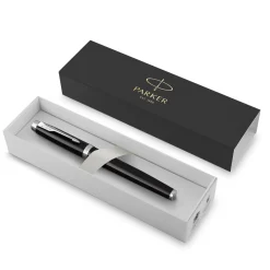 Parker IM Black Lacquer C.T Rollerball – rollerball-pen med sort blæk