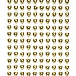 Pearl stickers gyldne hjerter – 240 kærlige perlestickers. Ø7 mm
