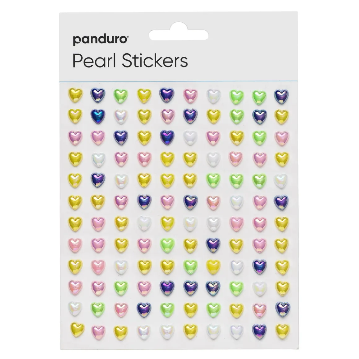Pearl Stickers hjerte farvemix – i alt 240 iriserende hjerter med Ø7 mm
