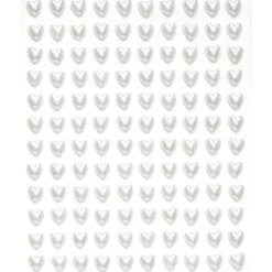 Pearl stickers hvide hjerter – 240 kærlige perlestickers. Ø7 mm
