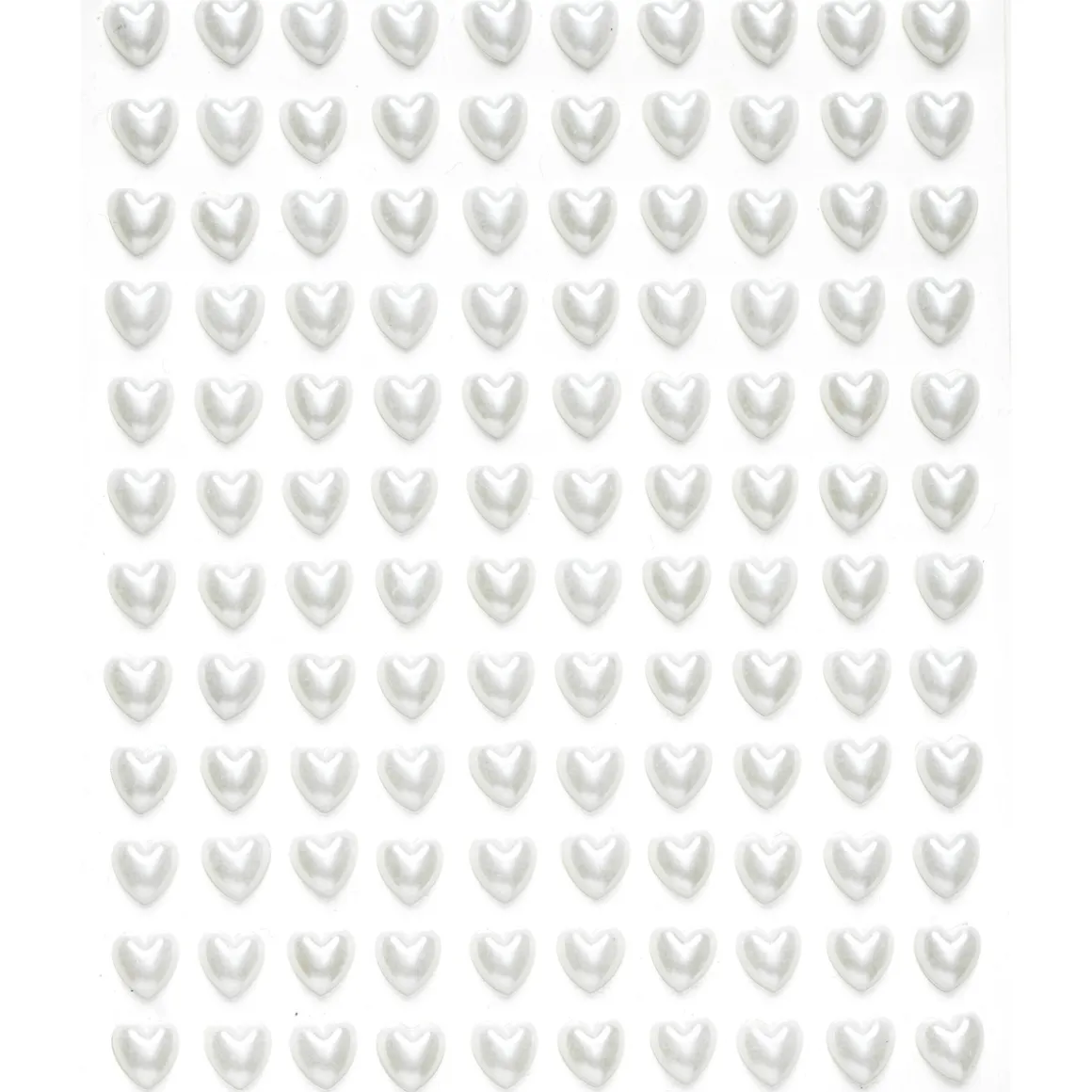 Pearl stickers hvide hjerter – 240 kærlige perlestickers. Ø7 mm