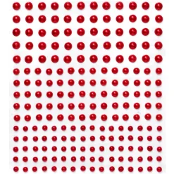 Pearl stickers rød – 420 rødt skinnende perlestickers. Ø4, 5, 6 mm