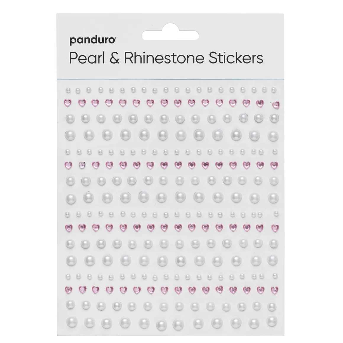 Pearl Stickers/Rhinestonehjerter – mix med 496 hjerter og perler, som er Ø2-6 mm