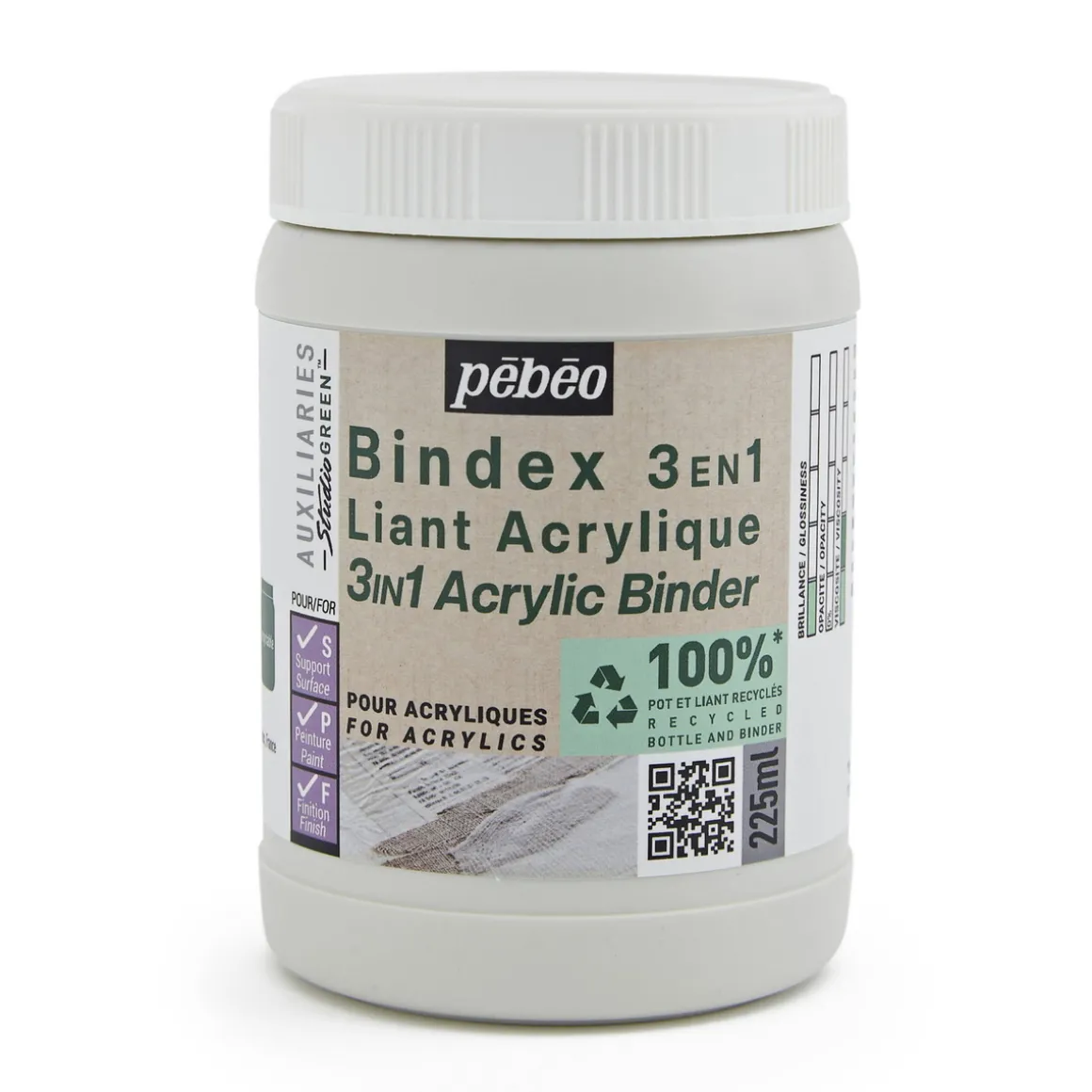 Pebeo Acrylic binder 3-in-1, 475 ml – vandbaseret bindemiddel til akrylfarve