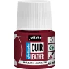 Pebeo Cuir Leather 45 ml læderfarve, farver også PU-læder – Mørkerød, mat satinfinish