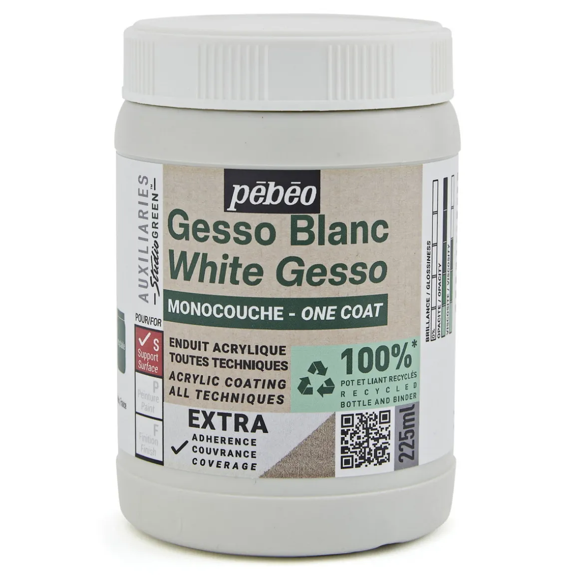 Pebeo Gesso white 225 ml – hvid gesso til grunding