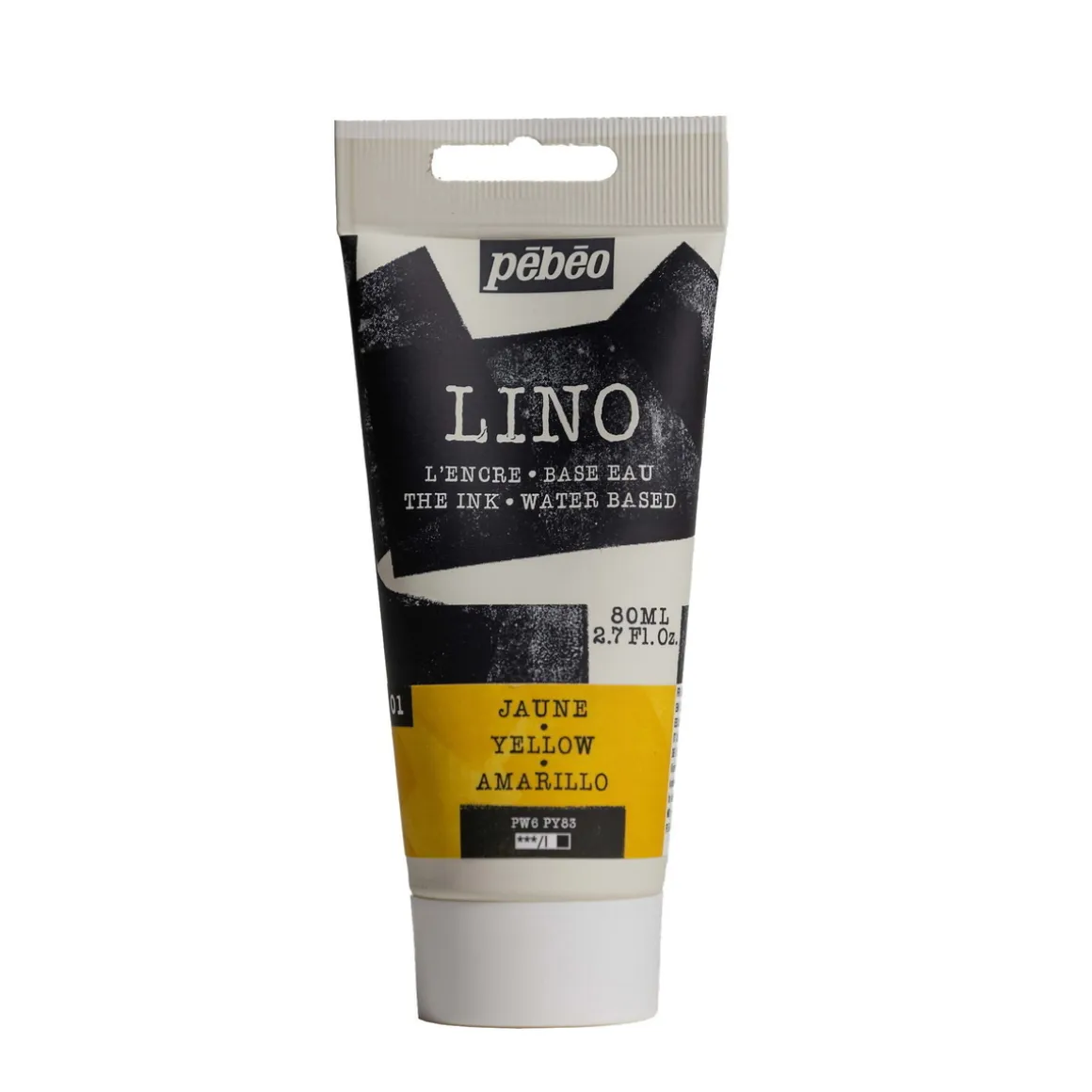 Pebeo Lino Ink 80 ml, vandbaseret linoleumsfarve – Yellow