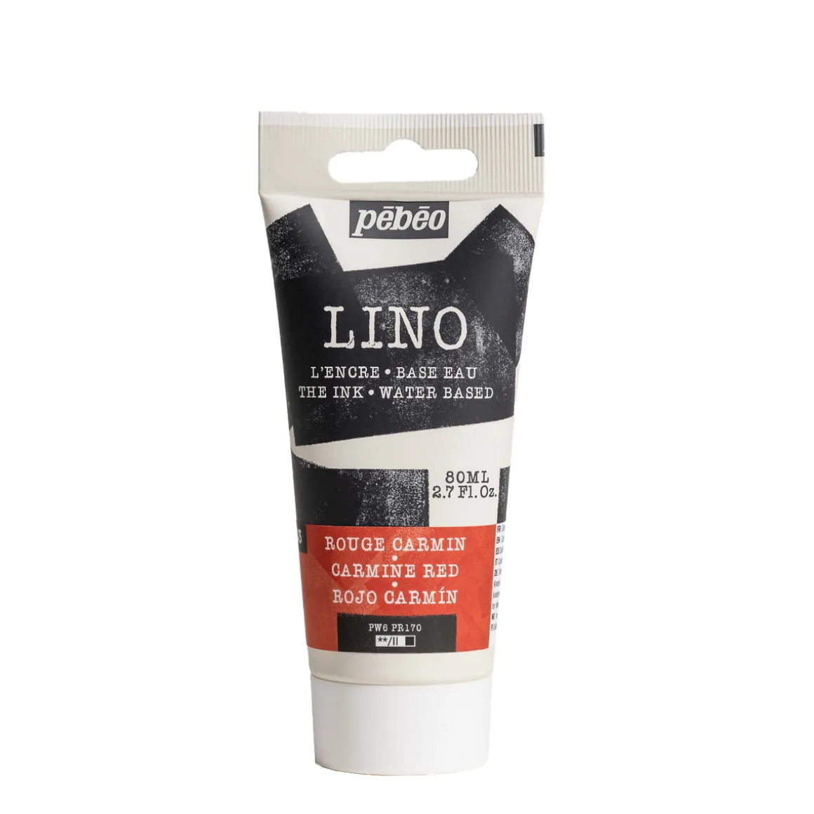 Pebeo Lino Ink 80 ml, vandbaseret linoleumsfarve – Carmine Red