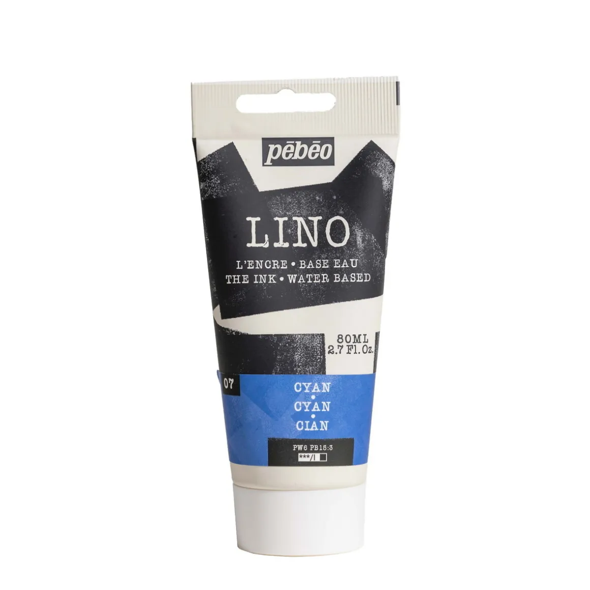 Pebeo Lino Ink 80 ml, vandbaseret linoleumsfarve – Cyan