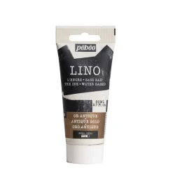 Pebeo Lino Ink 80 ml, vandbaseret linoleumsfarve – Antique Gold