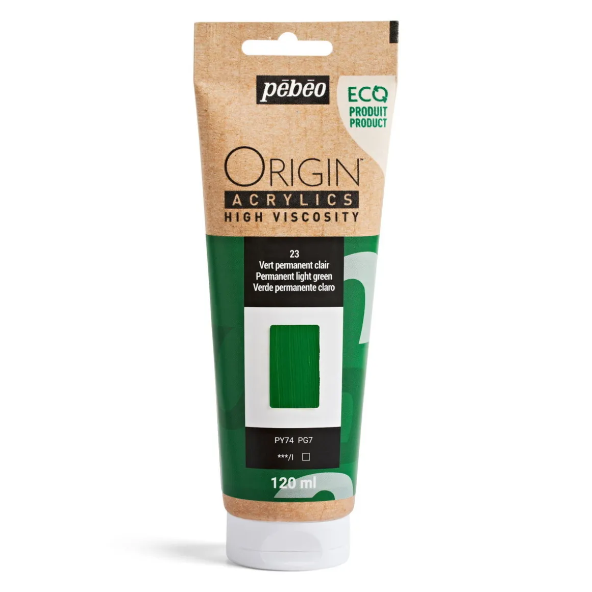Pebeo Origin Acrylics akrylfarve 120 ml Permanent light green 23