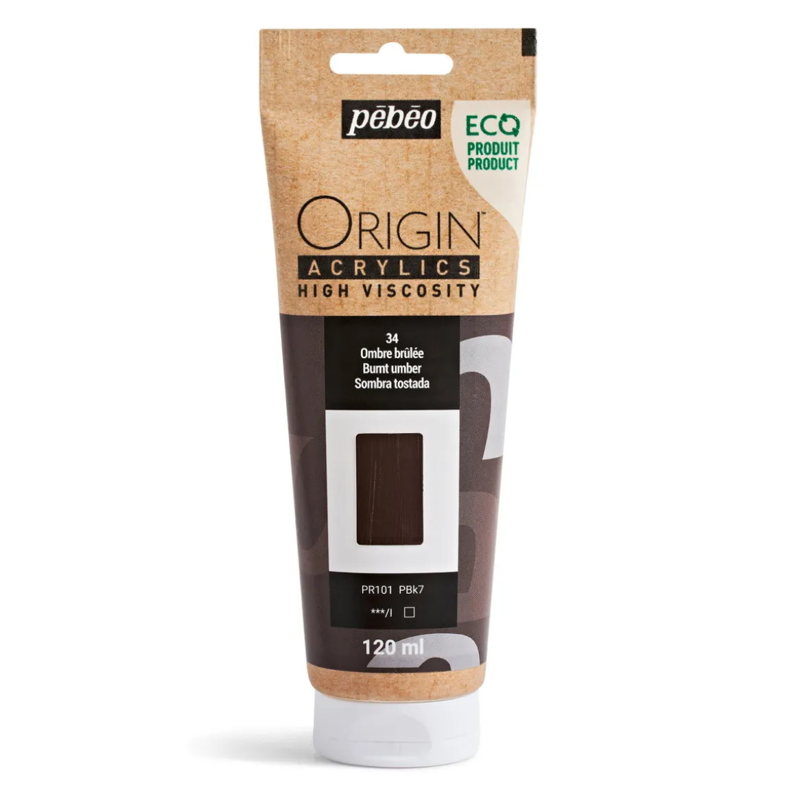 Pebeo Origin Acrylics akrylfarve 120 ml Burnt umber 34