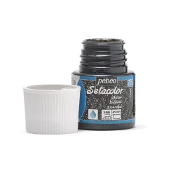 Pebeo Setacolor 45 ml tekstilfarve Glitter Onyx