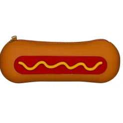 Penalhus der ser ud som en hotdog! Længde 20 cm, Ø5 cm