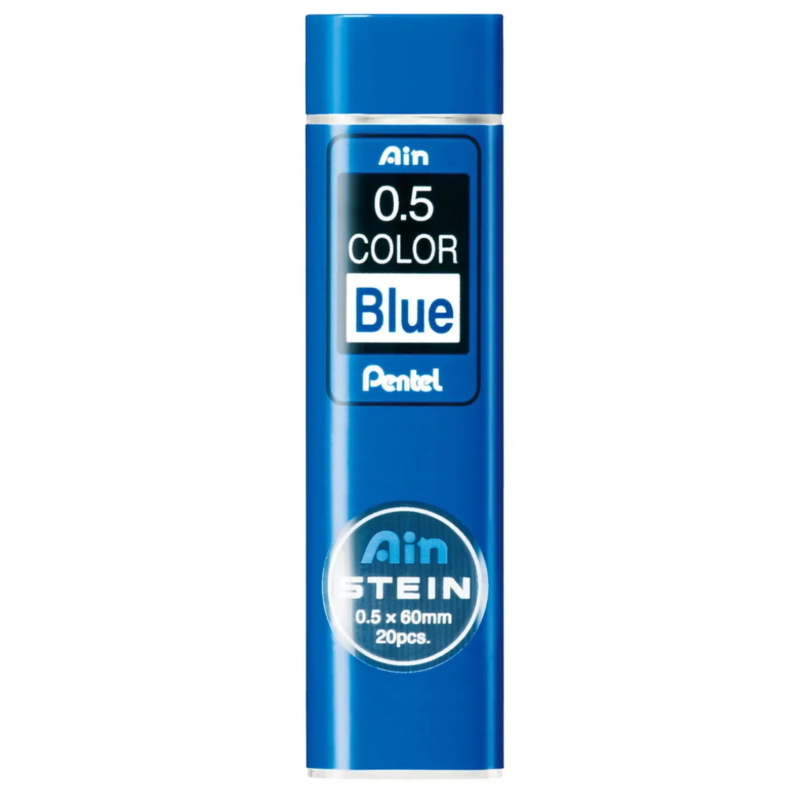 Pentel blå blyantstift refill – 0,5 mm. Indeholder 20 stifter.