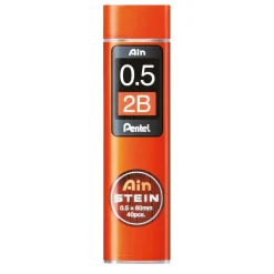 Pentel blyantstift refill – 0,5 mm 2B. Indeholder 40 stifter.